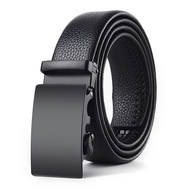 [LFMB]Men Belt Automatic Genuine Leather Luxury Black Belt Men's Belts Automatic Buckle High Quality belt cummerbunds Male