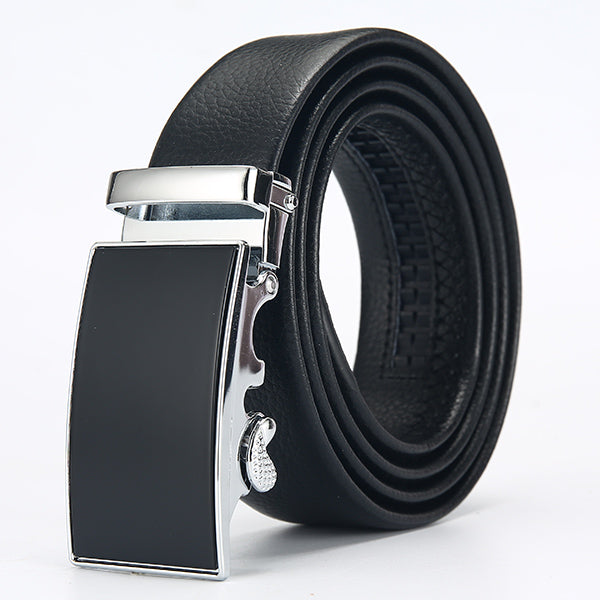 [LFMB]Men Belt Automatic Genuine Leather Luxury Black Belt Men's Belts Automatic Buckle High Quality belt cummerbunds Male