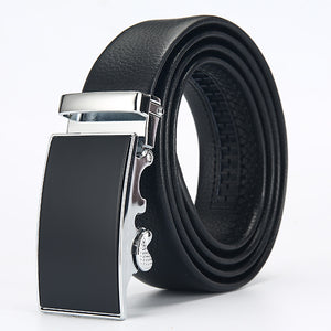 [LFMB]Men Belt Automatic Genuine Leather Luxury Black Belt Men's Belts Automatic Buckle High Quality belt cummerbunds Male
