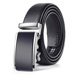 [LFMB]Men Belt Automatic Genuine Leather Luxury Black Belt Men's Belts Automatic Buckle High Quality belt cummerbunds Male