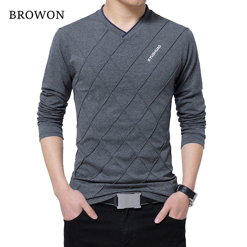 BROWON Fashion Men T-shirt Slim Fit Custom T-shirt