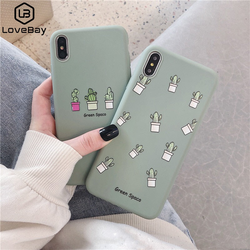 Lovebay Phone Case For iPhone 11 6 6s 7 8 Plus X XR XS 11Pro Max Cute Cartoon Letter Deer Smiley Face Soft TPU For iPhone Cover