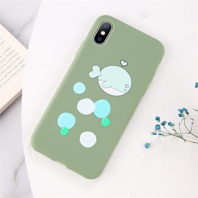 Lovebay Phone Case For iPhone 11 6 6s 7 8 Plus X XR XS 11Pro Max Cute Cartoon Letter Deer Smiley Face Soft TPU For iPhone Cover
