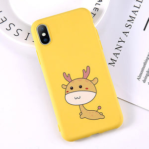 Lovebay Phone Case For iPhone 11 6 6s 7 8 Plus X XR XS 11Pro Max Cute Cartoon Letter Deer Smiley Face Soft TPU For iPhone Cover