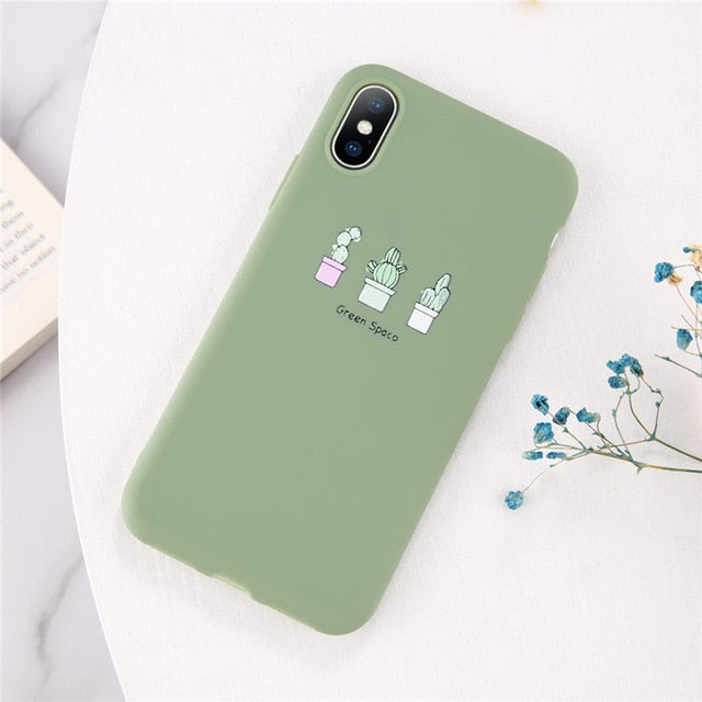 Lovebay Phone Case For iPhone 11 6 6s 7 8 Plus X XR XS 11Pro Max Cute Cartoon Letter Deer Smiley Face Soft TPU For iPhone Cover