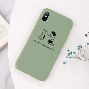 Lovebay Phone Case For iPhone 11 6 6s 7 8 Plus X XR XS 11Pro Max Cute Cartoon Letter Deer Smiley Face Soft TPU For iPhone Cover