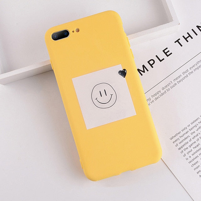 Lovebay Phone Case For iPhone 11 6 6s 7 8 Plus X XR XS 11Pro Max Cute Cartoon Letter Deer Smiley Face Soft TPU For iPhone Cover
