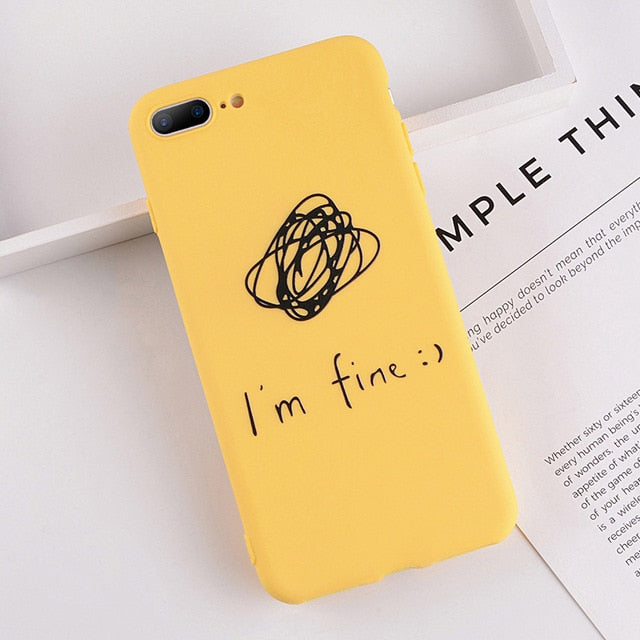 Lovebay Phone Case For iPhone 11 6 6s 7 8 Plus X XR XS 11Pro Max Cute Cartoon Letter Deer Smiley Face Soft TPU For iPhone Cover