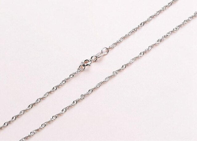 Classic Basic Chain Thin 925 Sterling Silver Lobster Clasp Necklace Chain