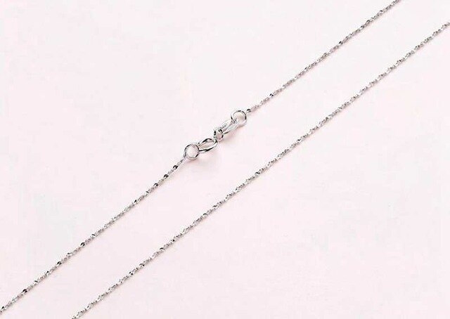 Classic Basic Chain Thin 925 Sterling Silver Lobster Clasp Necklace Chain