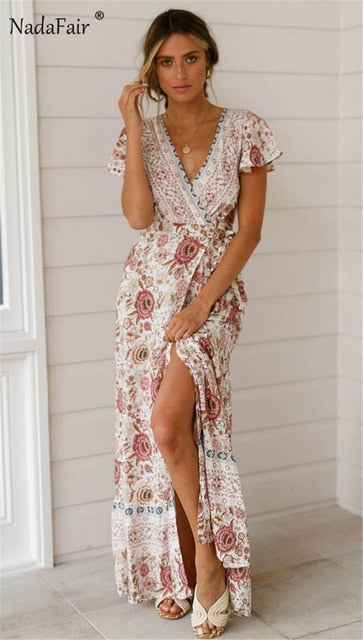 Split Long Beach Summer Dress Vintage