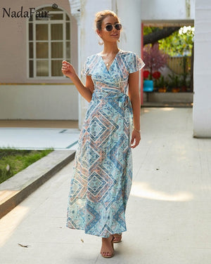 Split Long Beach Summer Dress Vintage