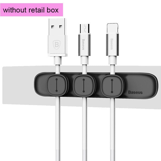 Baseus Magnetic protector Cable Clip Desktop USB Charger Cable Holder Cable management