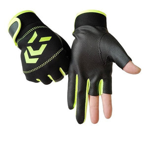 Men Fishing Gloves Outdoor Non-slip Fishing Protective Gloves Three Fingers Cut Sports Half Finger