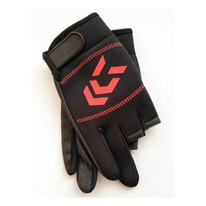 Men Fishing Gloves Outdoor Non-slip Fishing Protective Gloves Three Fingers Cut Sports Half Finger