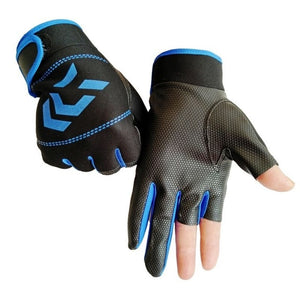 Men Fishing Gloves Outdoor Non-slip Fishing Protective Gloves Three Fingers Cut Sports Half Finger